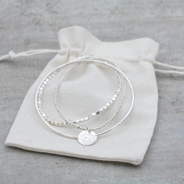 Silverarmband Elastiskt Kub - Faith - Bild 3
